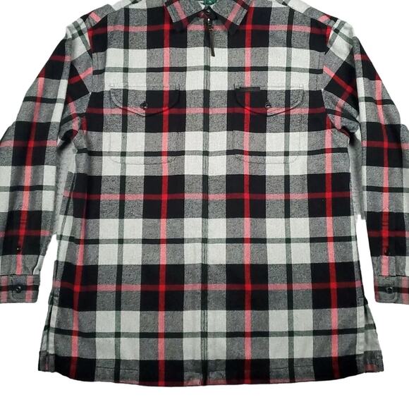 Lauren Ralph Lauren Men Black Plaid Flannel Zip Up L/S Shirt Jacket Sz Mens Sm